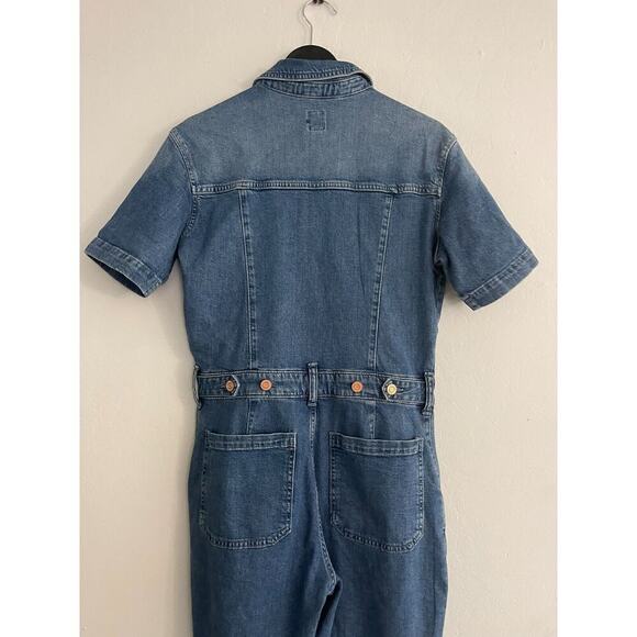 Gap 2 Denim Jumpsuit Short Sleeve Womens Painter Carpenter Style Jeans - Picture 10 of 11